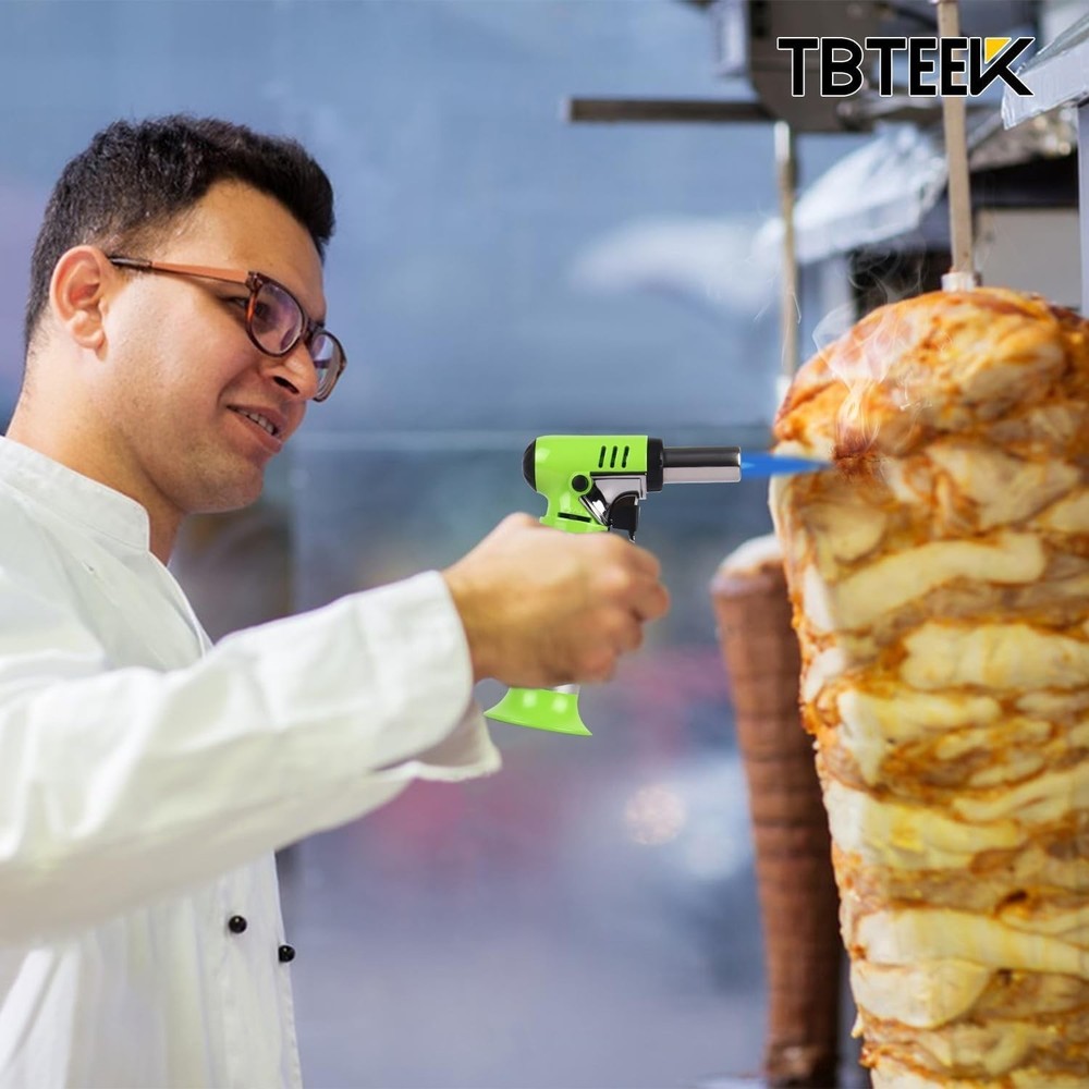 TBTeek Butane Torch, One-hand Operation Kitchen Torch with Adjustable Flame f...