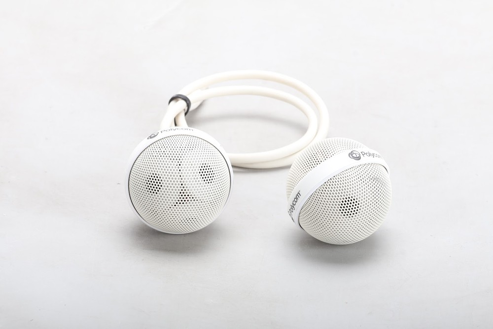 Polycom Ceiling Microphone (White) With Cable Lot of 2