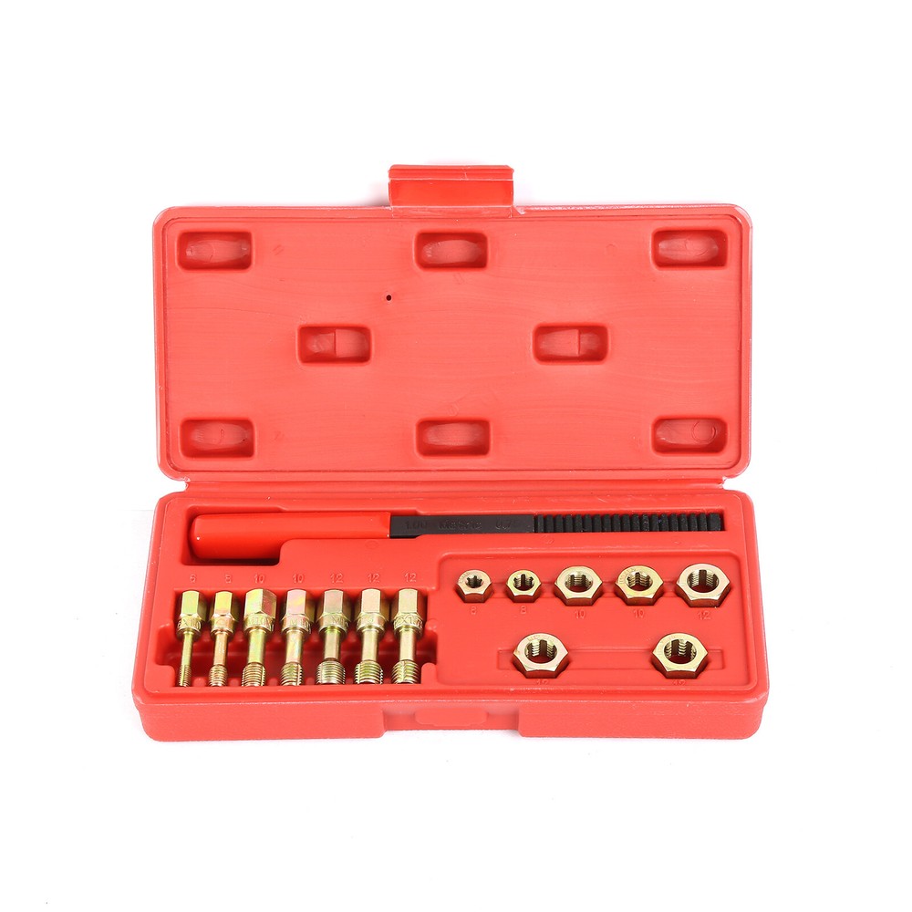 15pcs Metric Thread Chaser Set, Rethread Repair Tool M6-M12, Thread Restorer Set