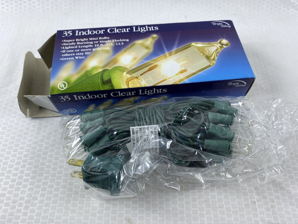 BRIGHT TIDINGS 35 INDOOR CLEAR LIGHTS PLUG IN - NEW