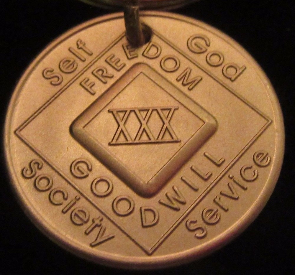 NARCOTICS ANONYMOUS NA KEY TAG 30 YEAR Keyring medallion Clean