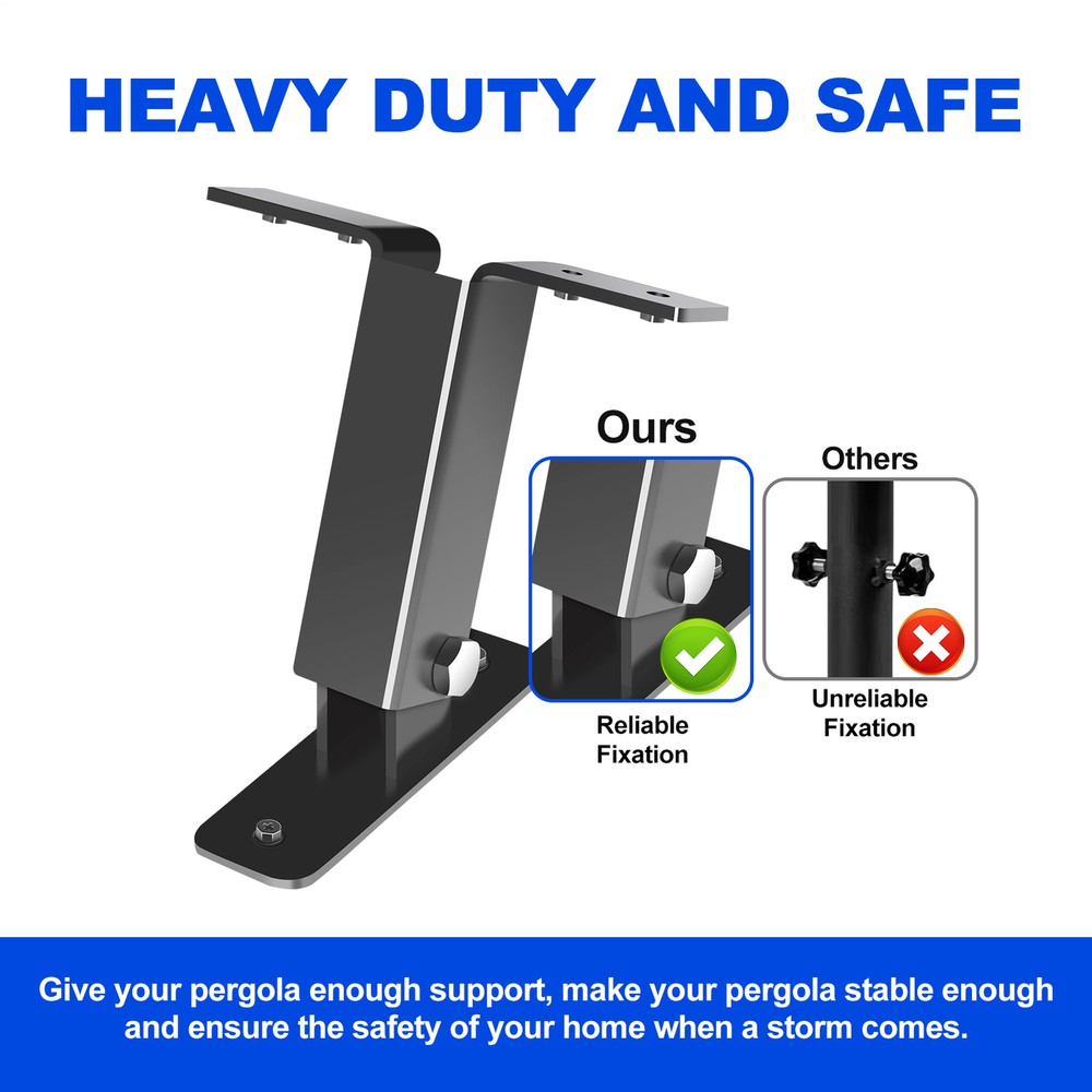 3xRoof Riser Bracket Adjustable Angle Pergola Roof Riser Beam Bracket For Patio