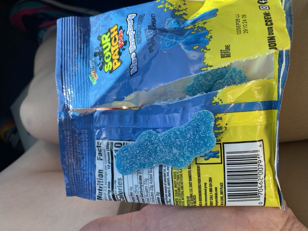 OVER SIZED blue sour patch kid factory error RARE