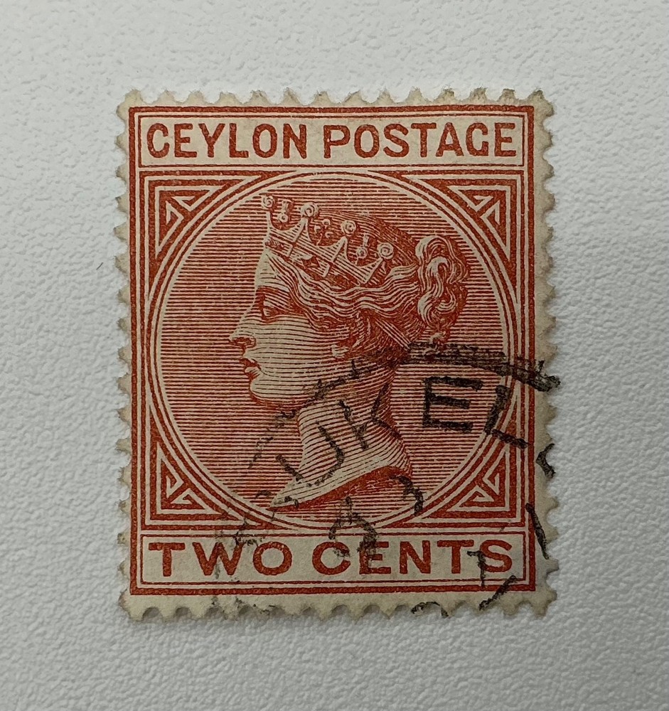 Ceylon Stamp Scott # 87 QV 2Cents Stamp Used