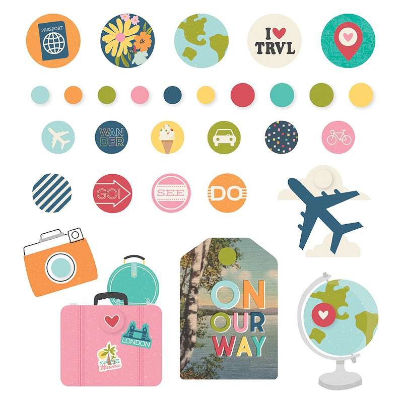Going Places Decorative Brads 30/Pkg