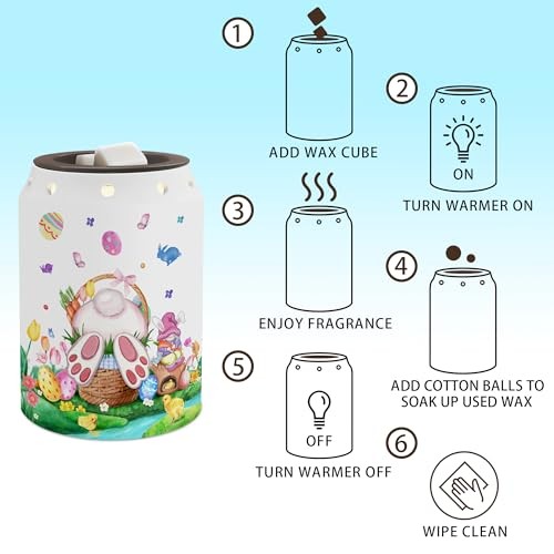 Easter Decor Wax Warmer, Easter Eggs Bunny Easter Decorations for Home