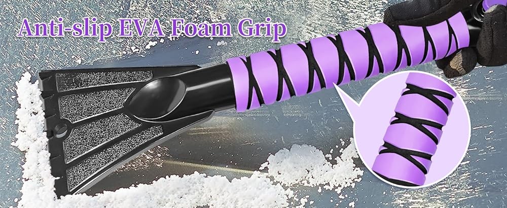 Ice Scraper.6 Inch Lar Brush Head, Extendable Ice Scraper and Snow