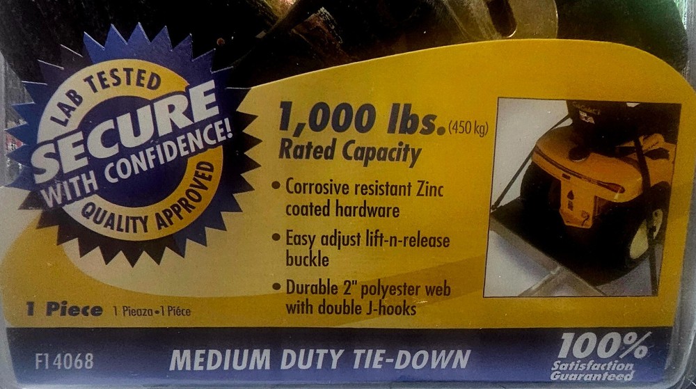CARGOBUCKLE 18ft CARGO TIE-DOWN 1,000 lbs Raited Capacity