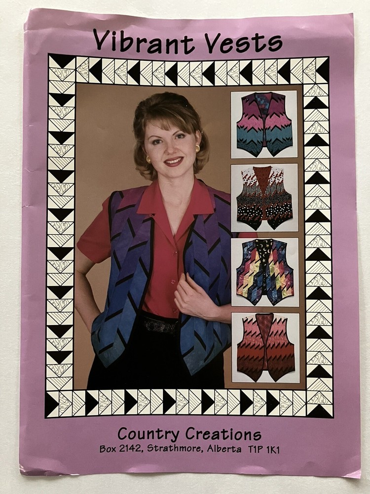 Womens Vest Sewing Pattern Lot Crazy Quilt Patchwork Applique Simplicity Boho