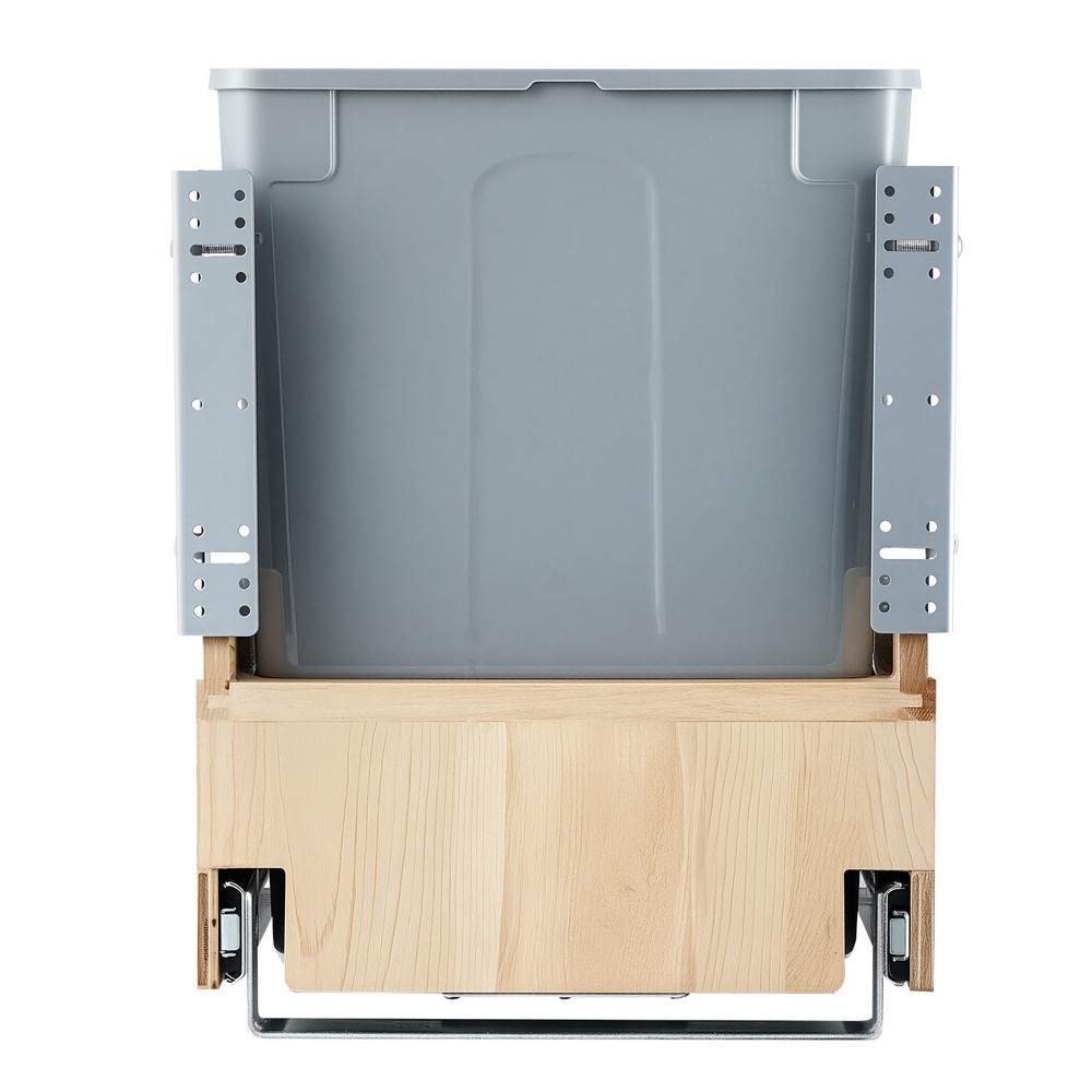 Double 35QTx2 Pullout Waste Container Under Cabinet Kitchen Bin Trash Can