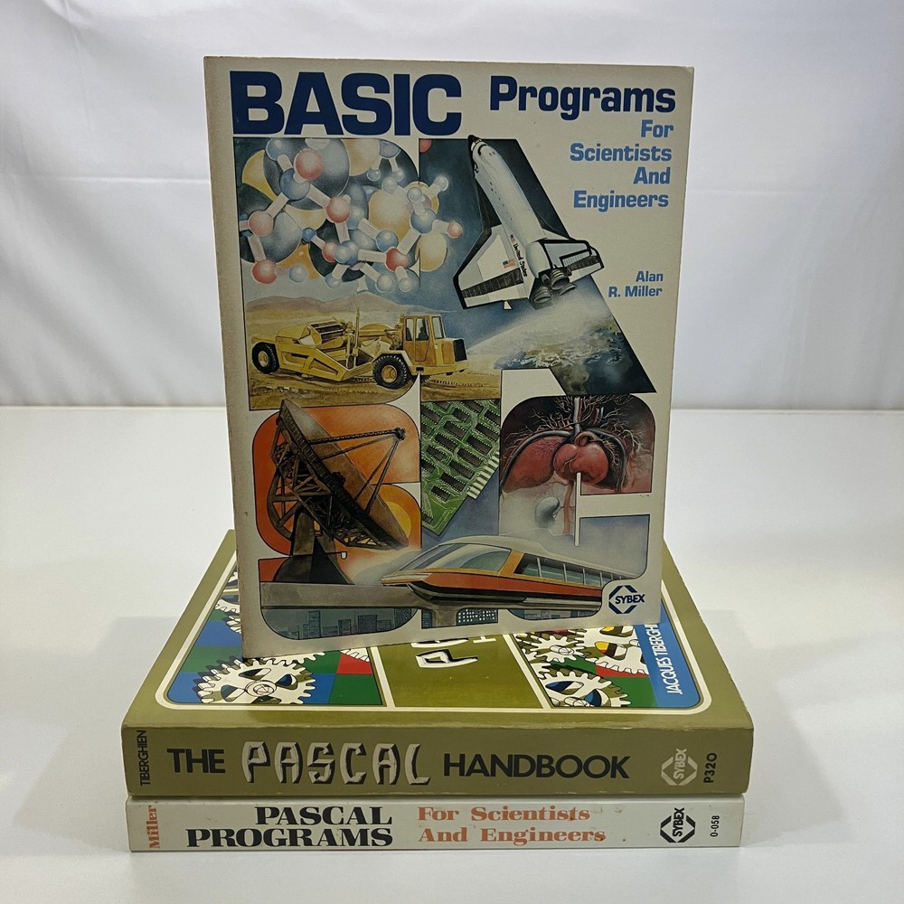 3 Vintage Sybex Computer Programming Books Lot BASIC Pascal Handbook Programs