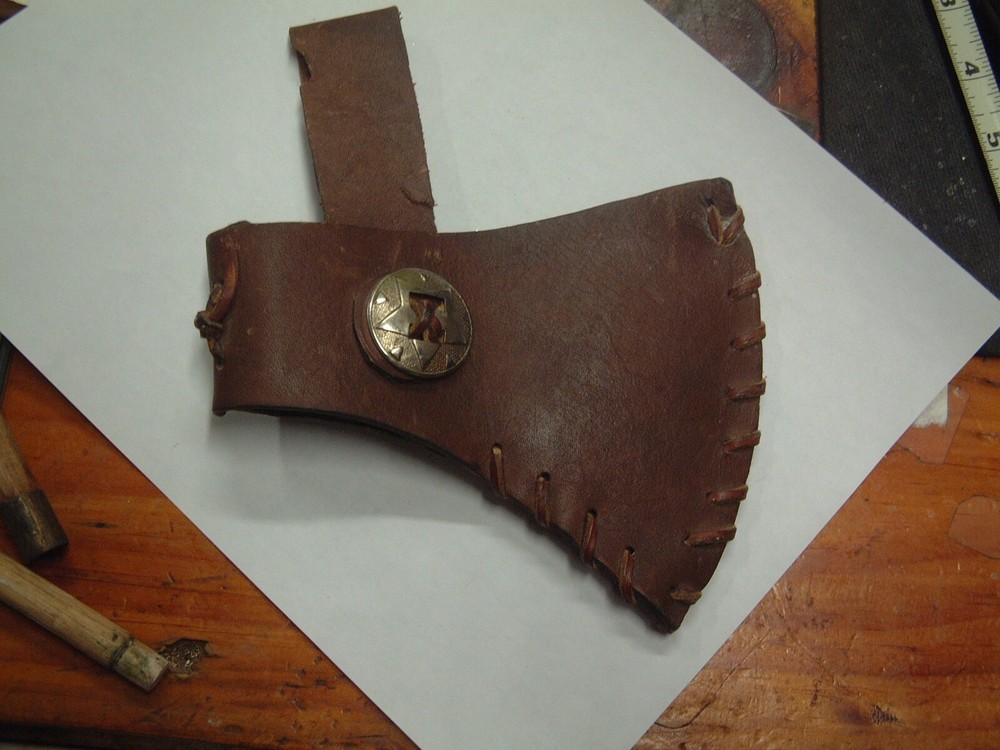Primitive Handcrafted Leather Axe Sheath Protector Camping Axe Handle Guard