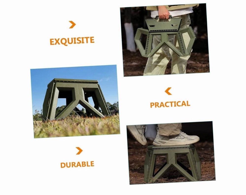 Portable Folding Stool Compact PP Step Stool for Camping Construction Travel