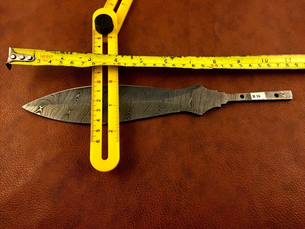 Handmade Pattern Welded Damascus Steel Dagger Blade Blank-Spear Point Knife-B16