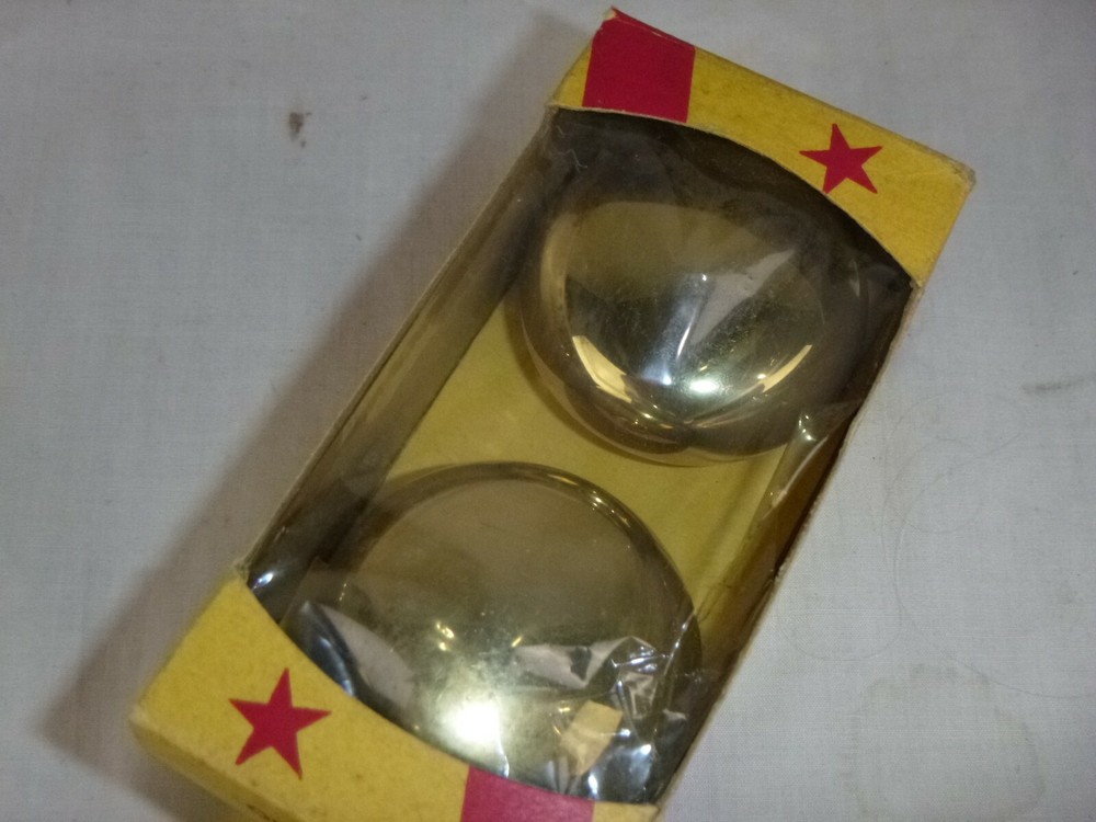 NOS Vtg Montgomery Wards Brass Replacement Door Knobs 2"