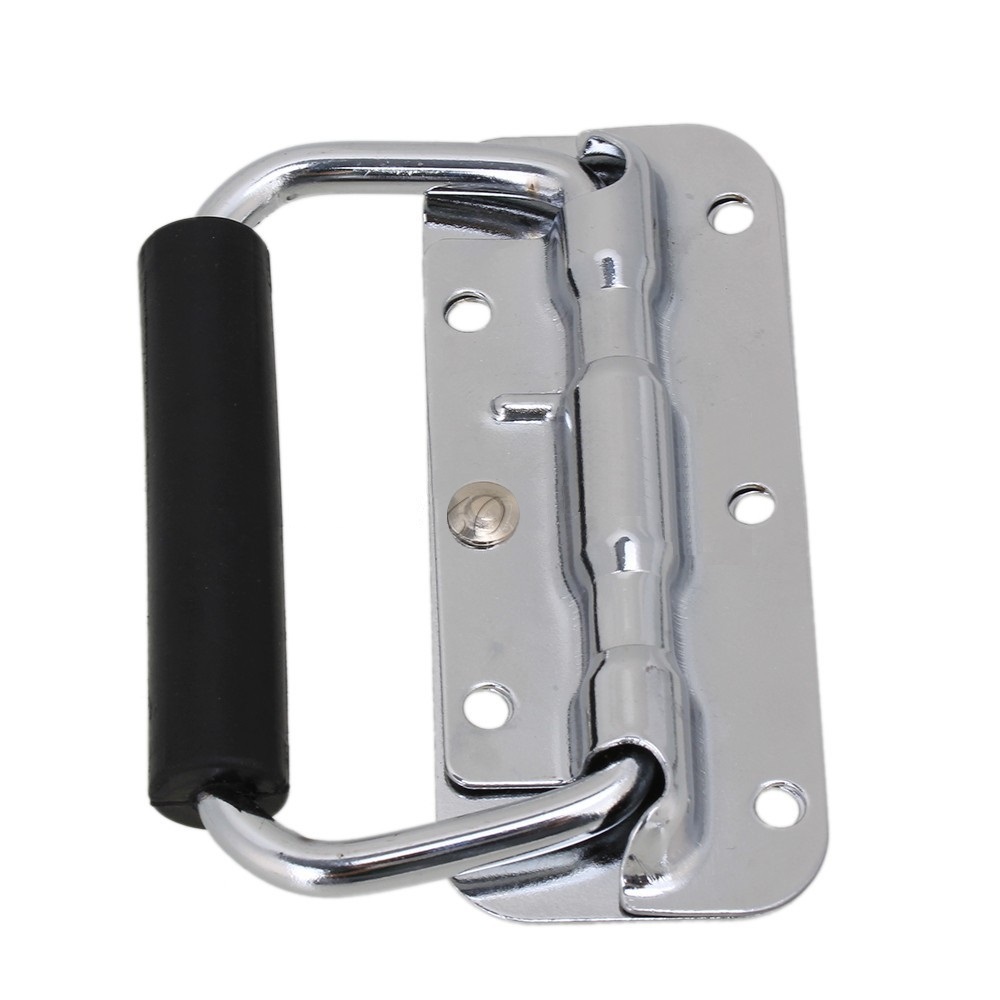4 x Steel Spring Loaded Drop Handle Rubber Handle - Speaker Cabinet Chest Case