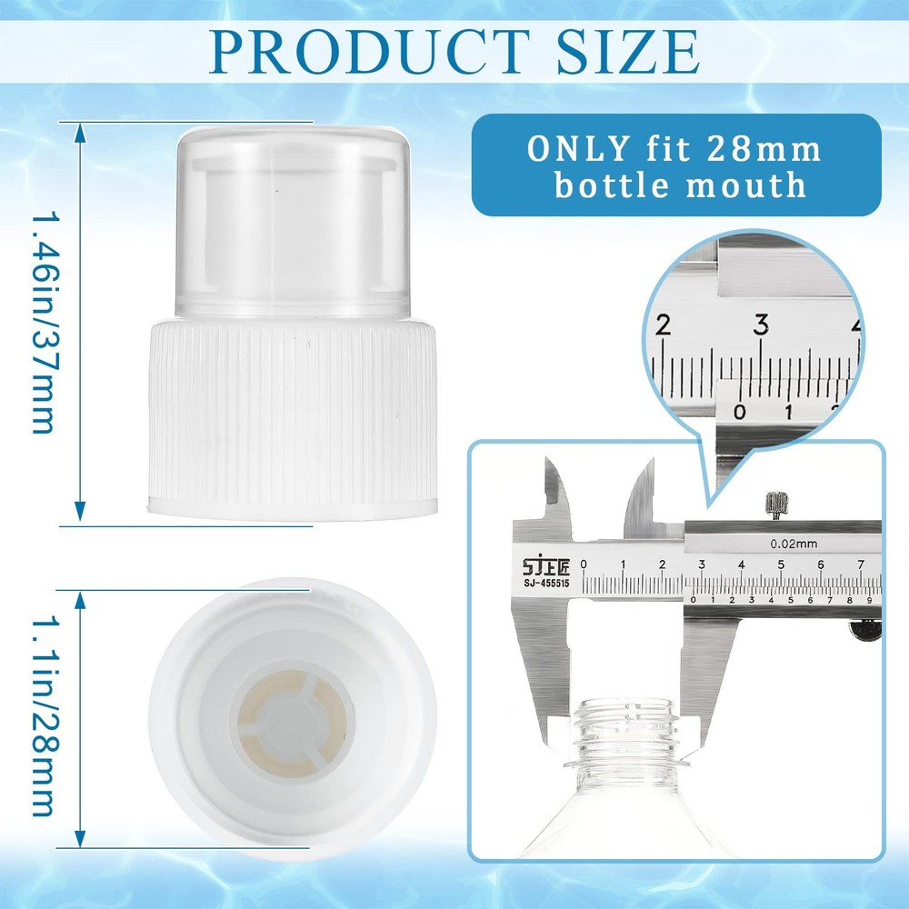 Plastic Push Pull Replacement Caps 28 Mm Twisted Sport Bottle Lid Reusable Water
