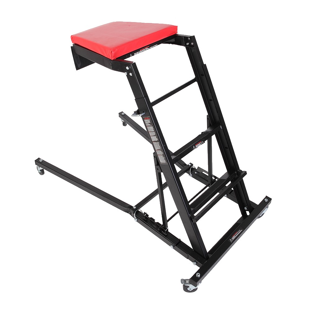 Folding Rolling Creeper Seat, Adjustable Workshop Mechanic Stool for Garage