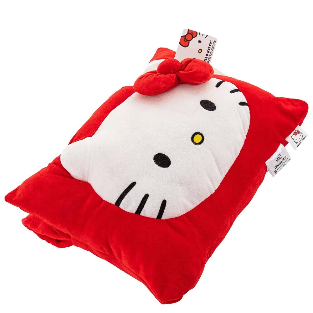 Sanrio Hello Kitty 2-Piece "Hello Red" Pillow Pocket Throw Set