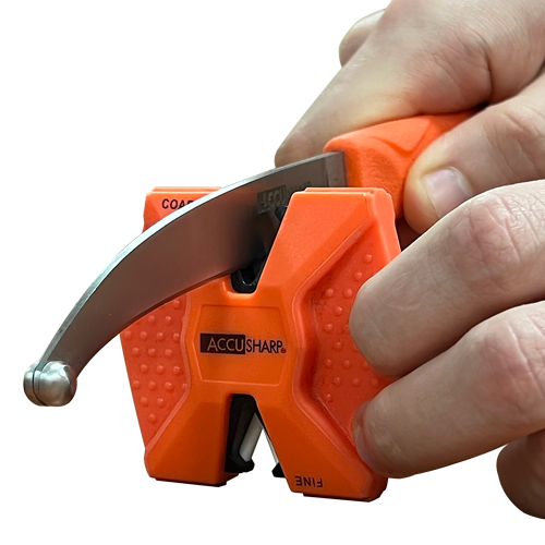 AccuSharp 2-Step Carbide Ceramic Knife Sharpener Orange Proper Angles Every Time