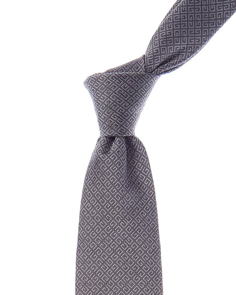 Givenchy All Over 4G Silk Tie Men's Grey Ats