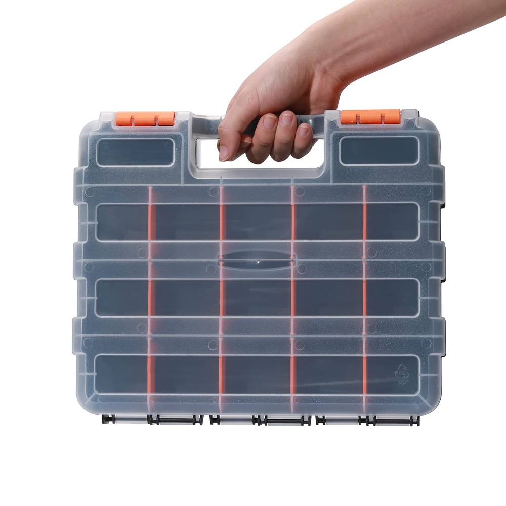 EMENTOL Double Side Tool Organizer - Impact Resistant, 34-Compartment Storage