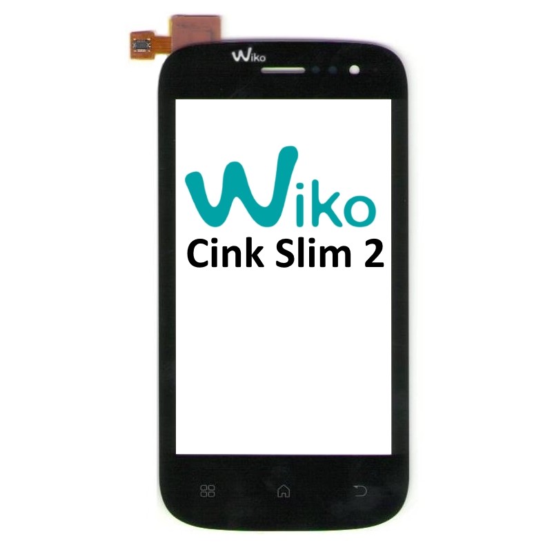 Original Wiko Thin 2 Black Touch Screen Glass + Sticker Tools