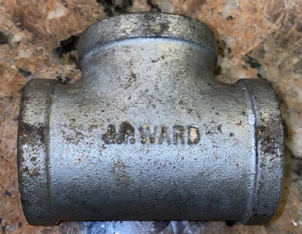 Vintage Cast Iron Plumbing Tee 2” NOS
