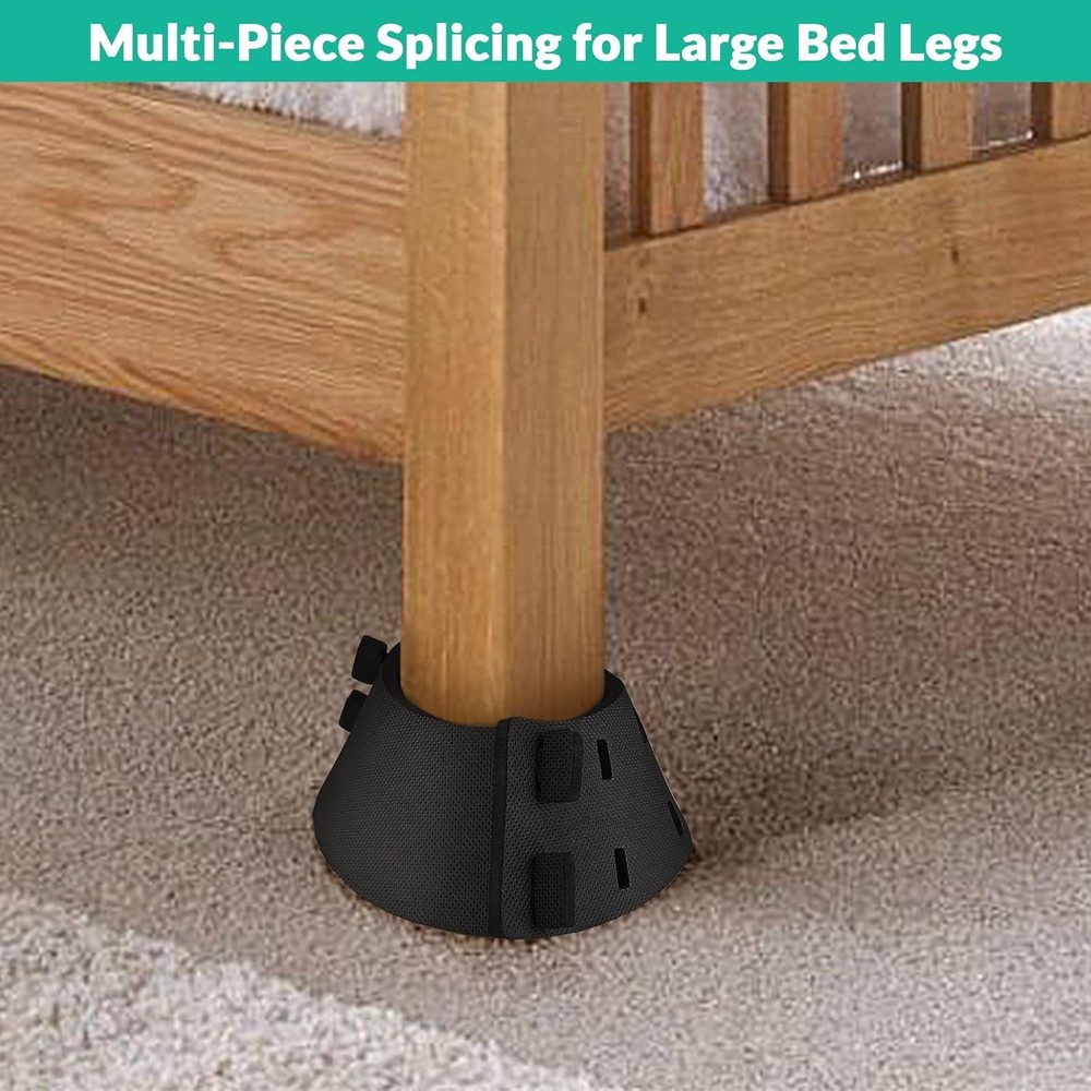 Bed Frame Leg Protectors Covers, Toe Protectors, Black
