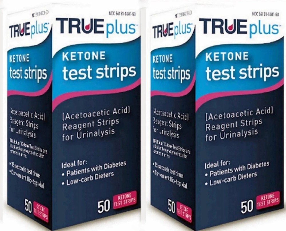 100 True Plus Ketone Test Strips  2x  50 Exp.  Jun/2027 *SEAL BROKEN*