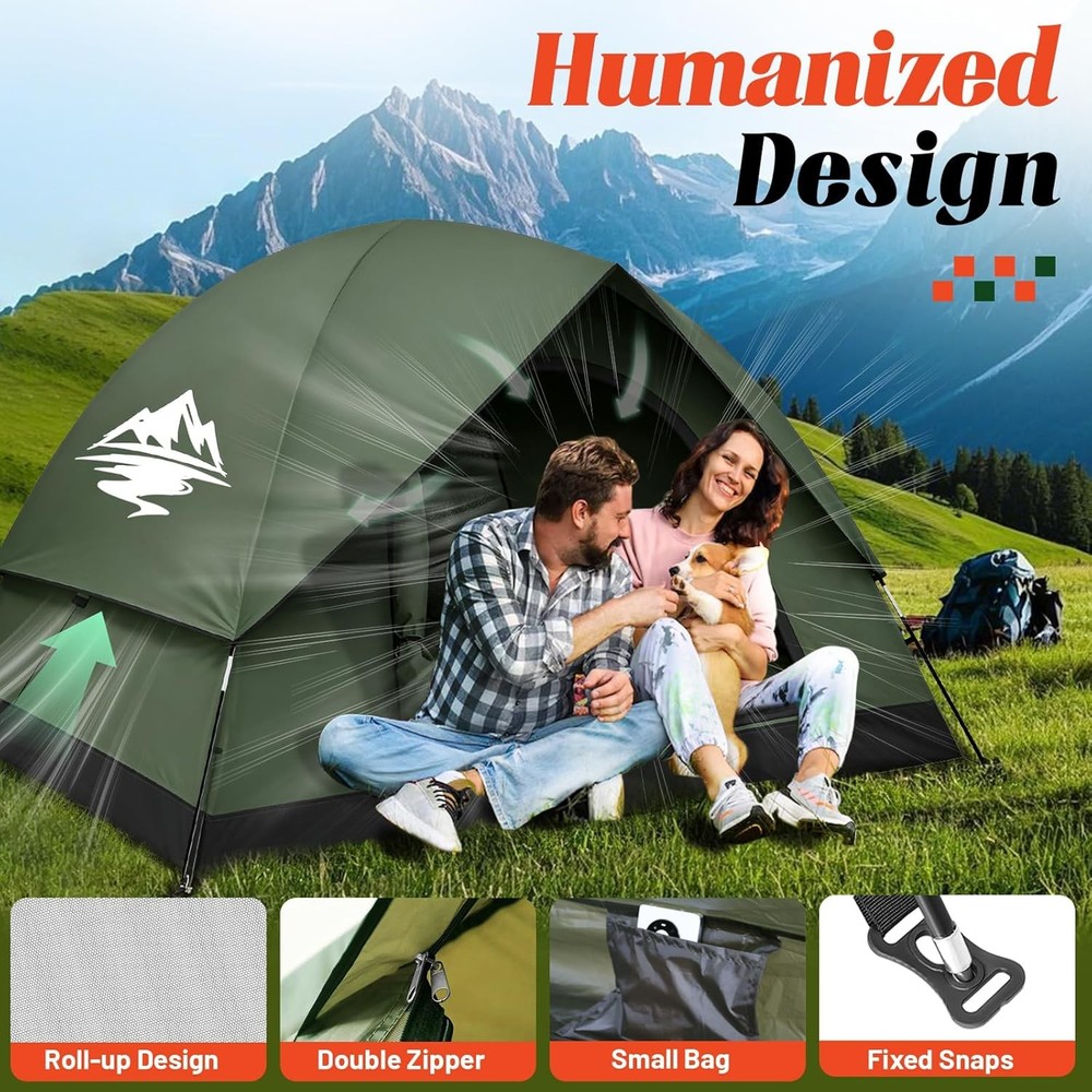 Tent for Camping with Rainfly Waterproof Windproof Easy Setup PortableHiking