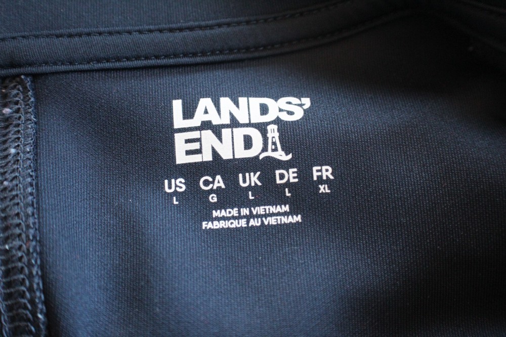 Lands End Mens Pullover Athletic Windbreaker Size L