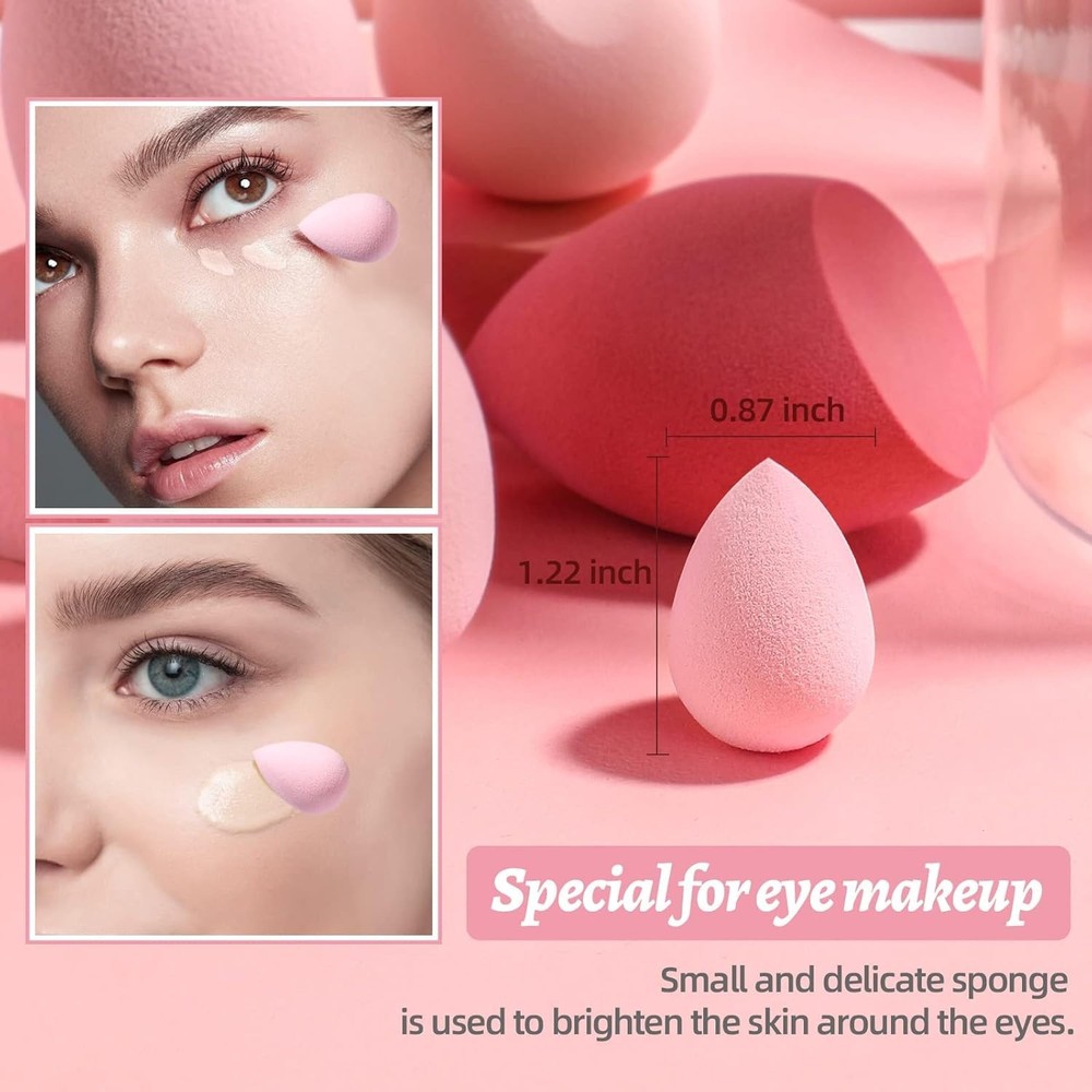 Makeup Sponge Set with Storage Case 7 Pcs for Liquid, Cream, and Powder,SAVE ...
