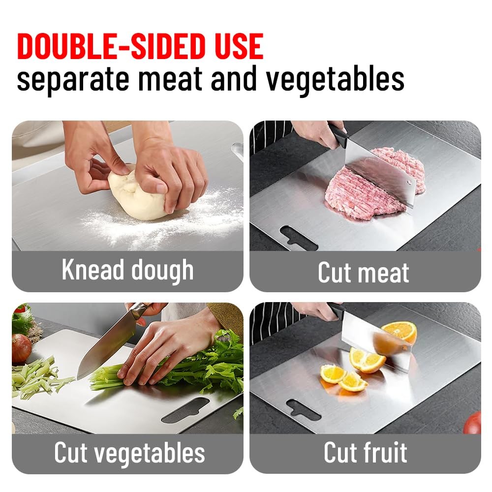 Titanium Cutting Board 100% Pure Titanium Cutting Board, 1.5MM Thickness Doub...