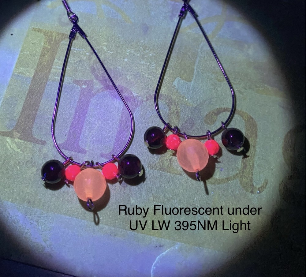 Ruby, Red Garnet, & Rose Quartz Genuine Stone Handmade Earrings