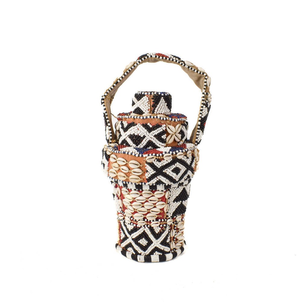 Kuba Royal Beaded Basket Congo