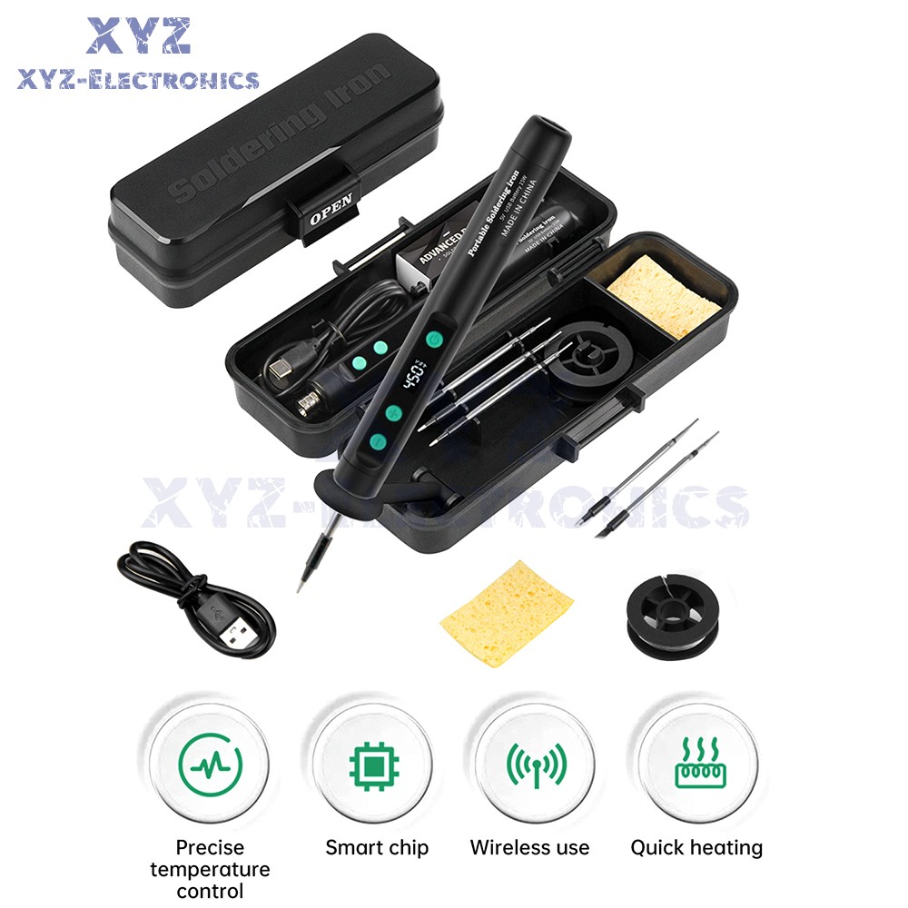 Smart Soldering Iron Kit Electronics Welding Irons Solder Tools Adjustable Temp