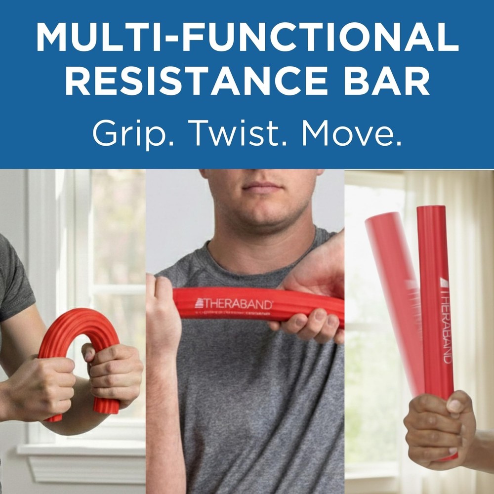 THERABAND FlexBar Resistance Bar, Light, Red Flex Therapy light, - Light