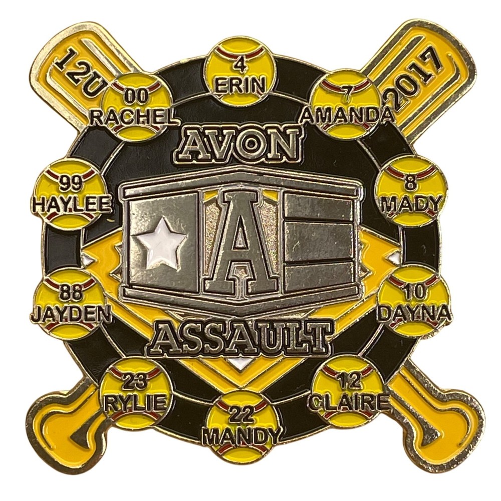 Avon Assault 2017 Softball Team Trading Pin