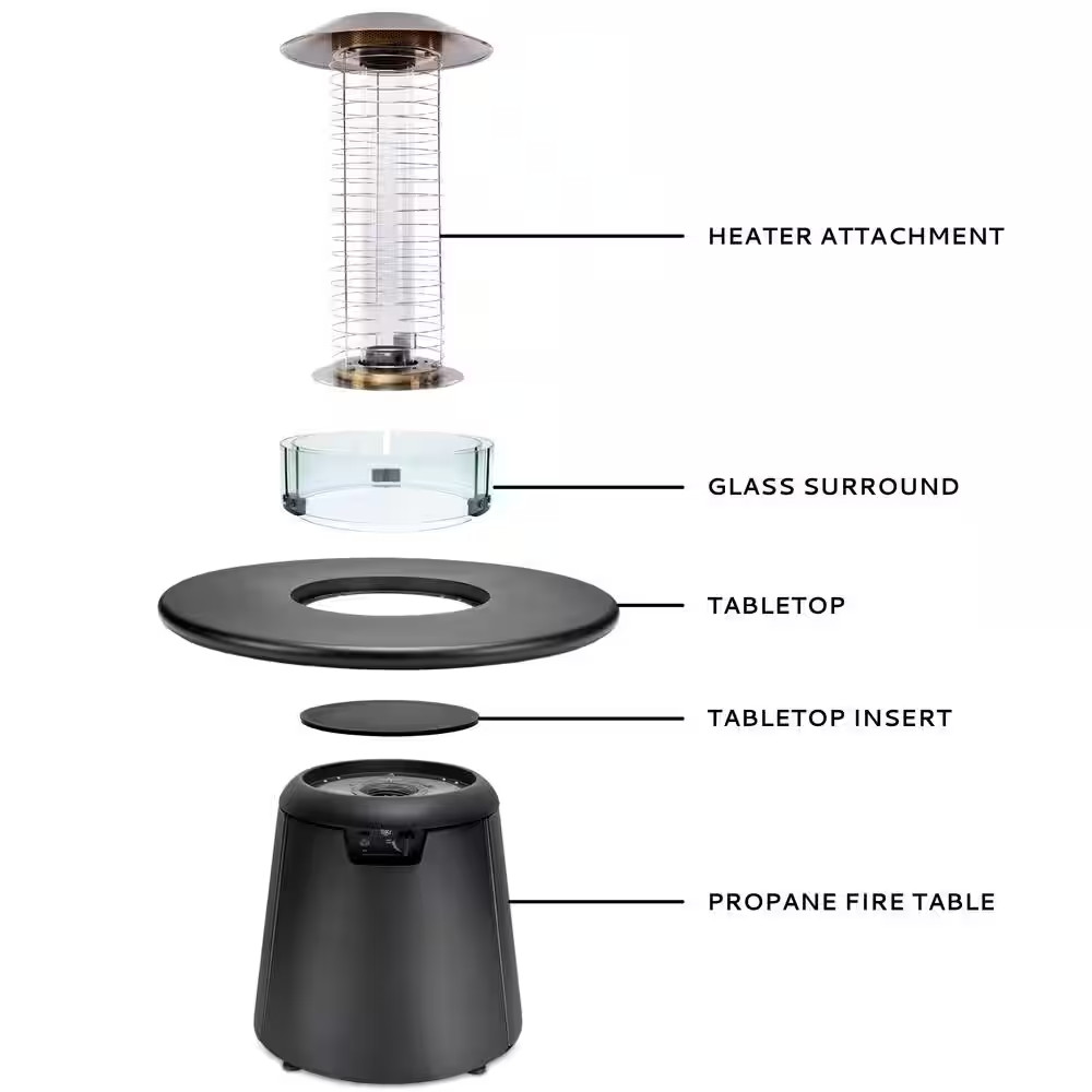 38 In. Propane Tabletop Accessory Black