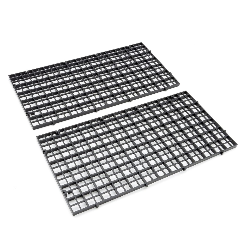 Aquarium Plastic Grid Divider Tray 2 PCS Egg Crate Filter Bottom Black S