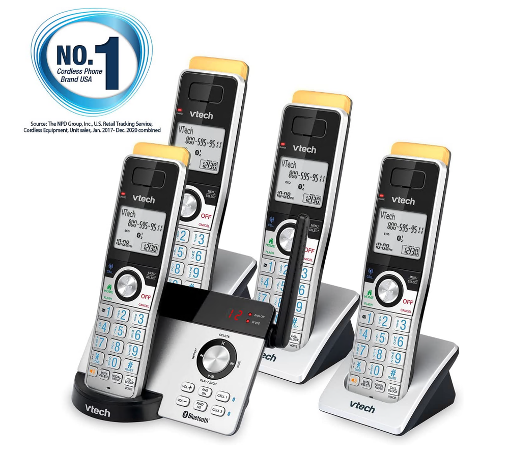 VTech Cordless Phone Answering Machine Bluetooth 4 Handset Super Long Range