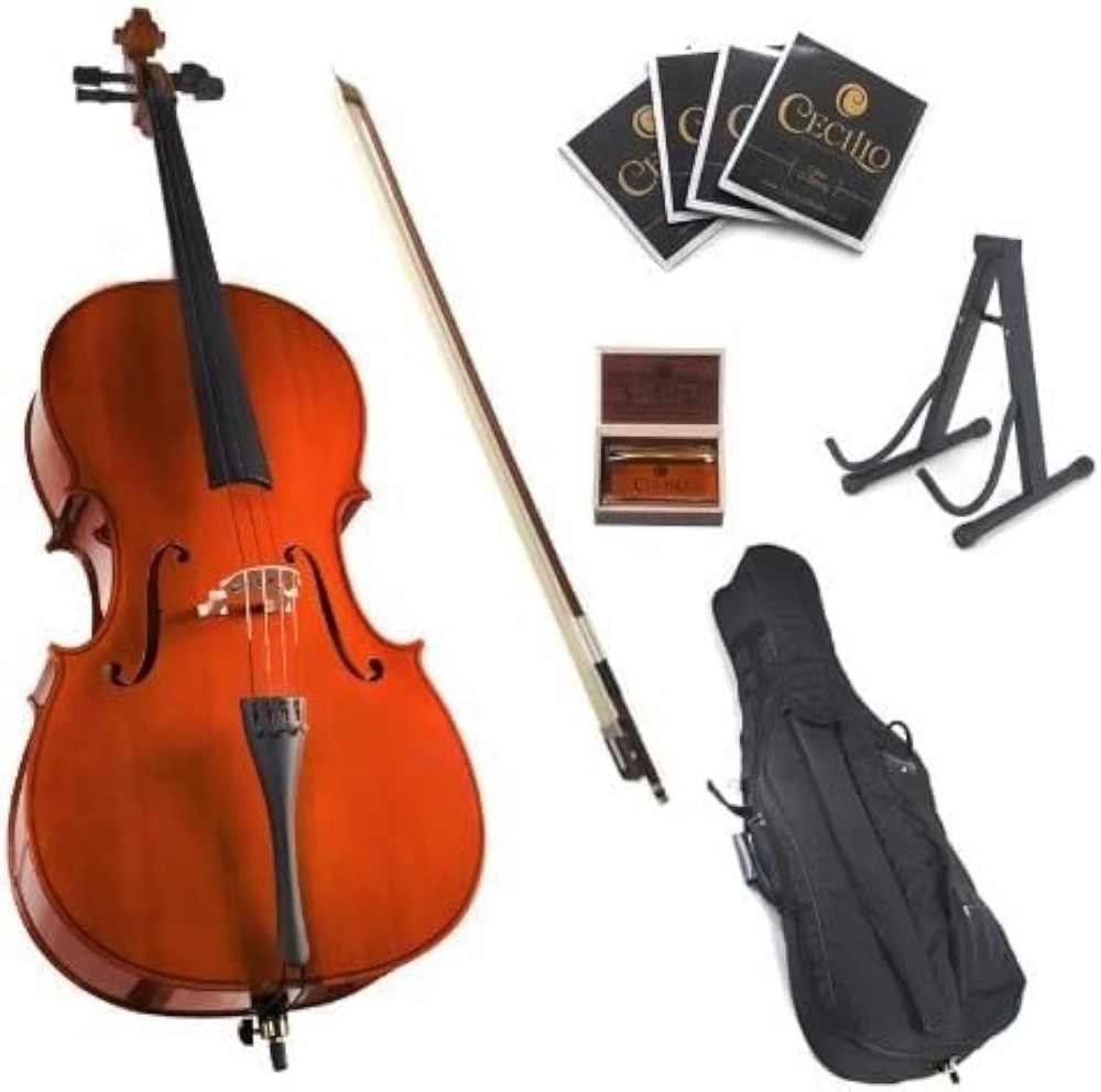 Cecilio 4/4CCO-100 Cello with Soft Case, Full-size - Natural