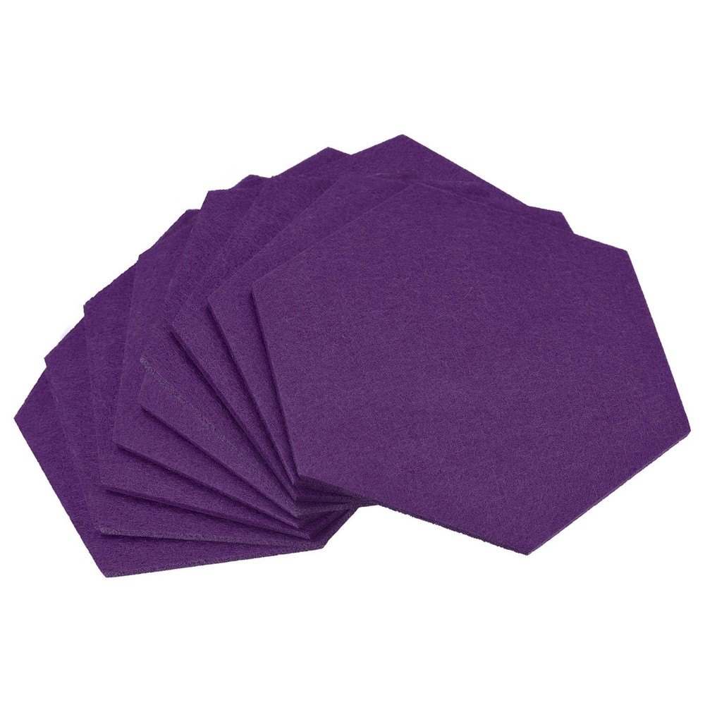 Felt coasters 9pcs hexagonal pads coasters, purple