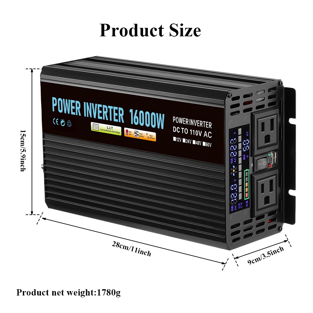 16000W Complete Solar Power Generator 100A Solar Panel Kit Home 110V Grid System