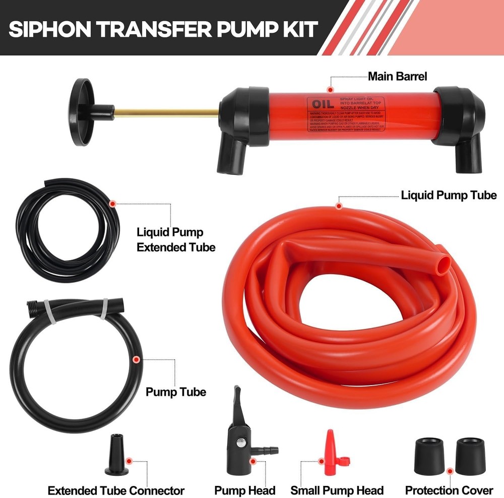 Multi-Use Siphon Pump Fluid Transfer Pump, Fuel Kit for...