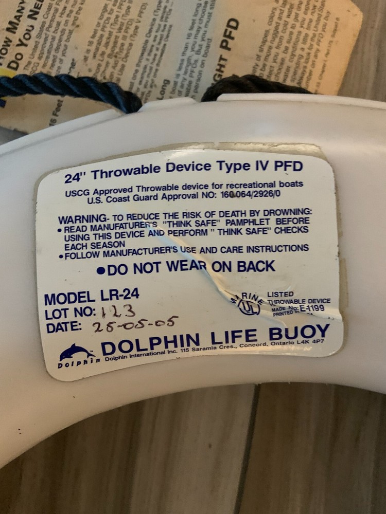 24" White Life Bouy Dolphin Intl.