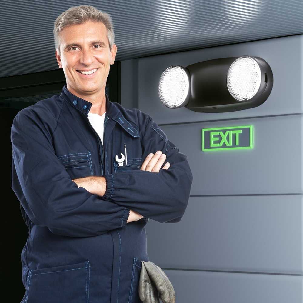 UL Listed 1 Pack Black Emergency Exit Signs with Battery Backup For Business.