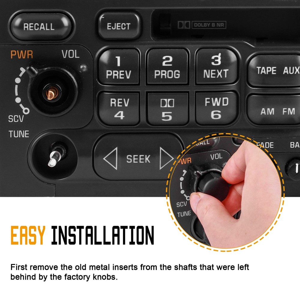 Stereo Volume Control Knobs Kit for GMC Cadillac Chevrolet - 2 PCS