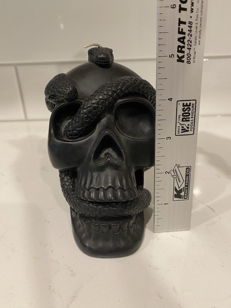 Skull Snake Candle